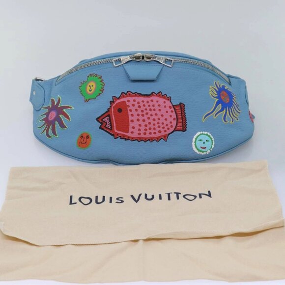 LOUIS VUITTON Taurillon Monogram Maxi Bum Bag bag Light Blue M21715 Auth 76433A - Picture 14 of 16